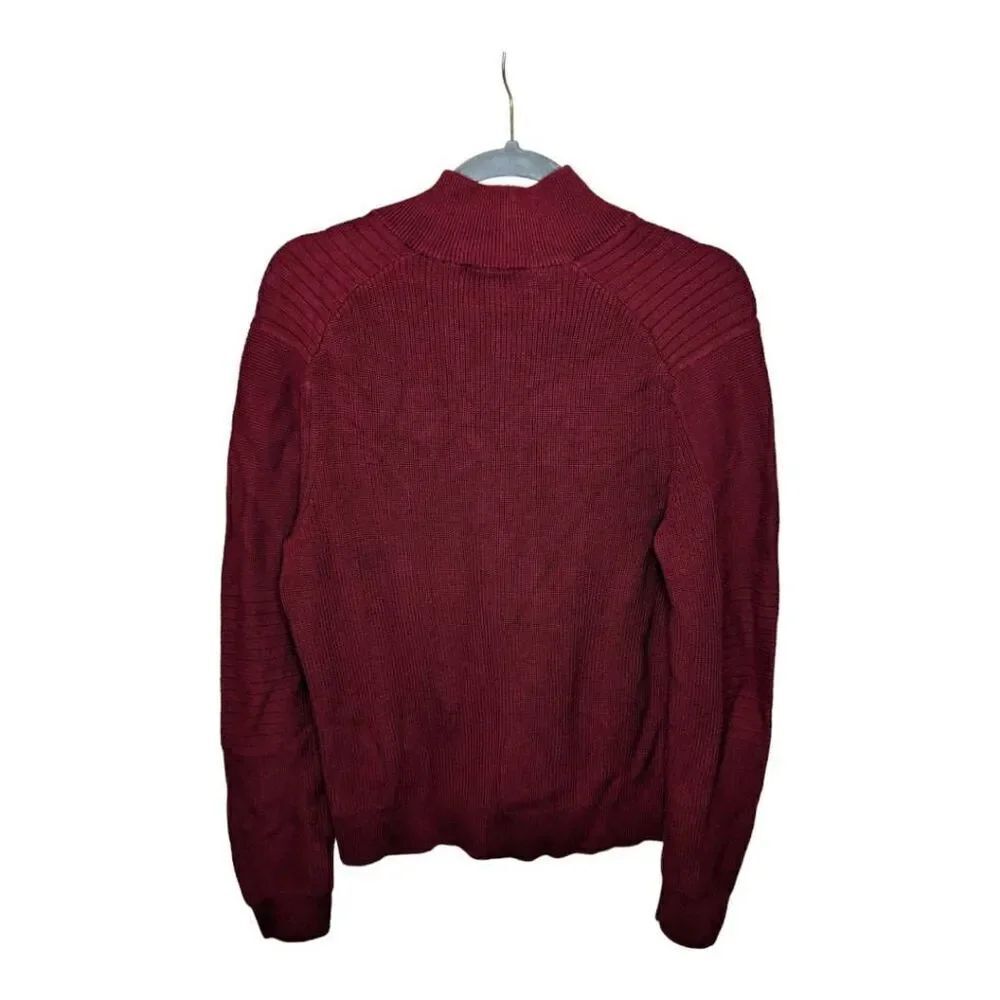 Express Maroon 1/4 Zip Knit Sweater - Picture 2 of 6